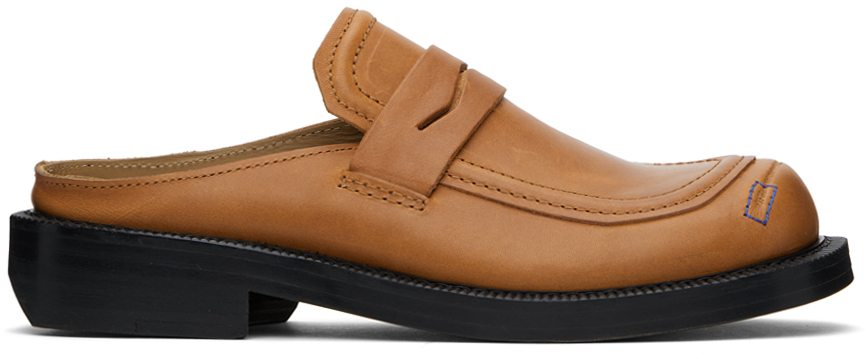 Shop Ader Error Brown Curve Mu03 Slip-on Loafers