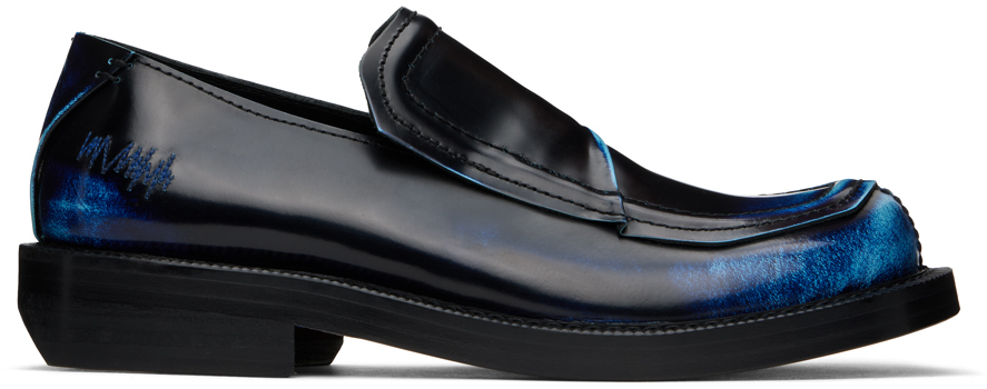 Shop Ader Error Black Curve Lf00 Loafers In Multi