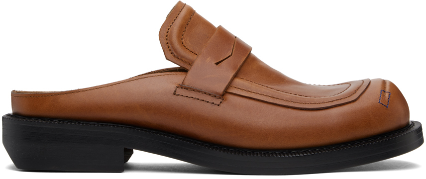ader error brown curve mu03 slip-on loafers