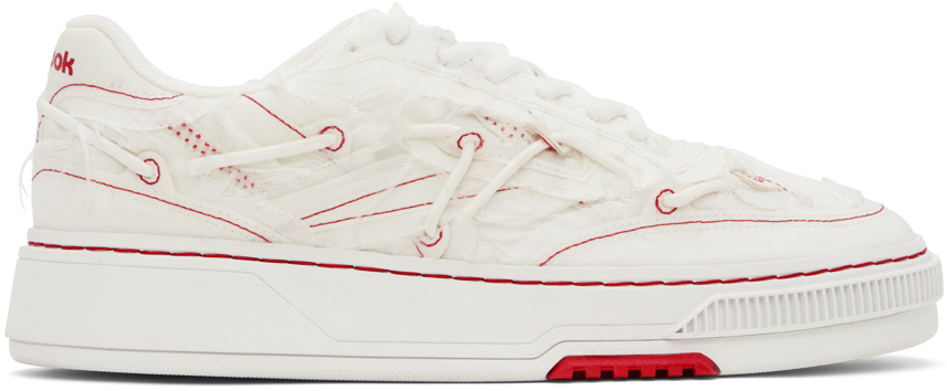 Shop Kanghyuk White Reebok Edition Club C Ltd Sneakers In White/red
