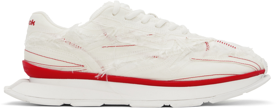 Shop Kanghyuk White Reebok Edition Classic Leather Ltd Sneakers In White/red