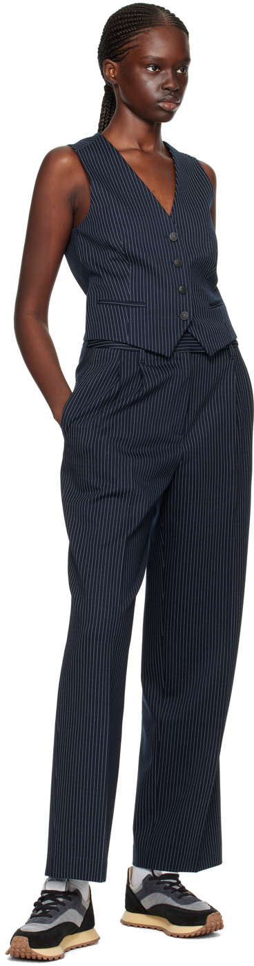 Rag & Bone Priya Ponte Vest Top In Navystrp