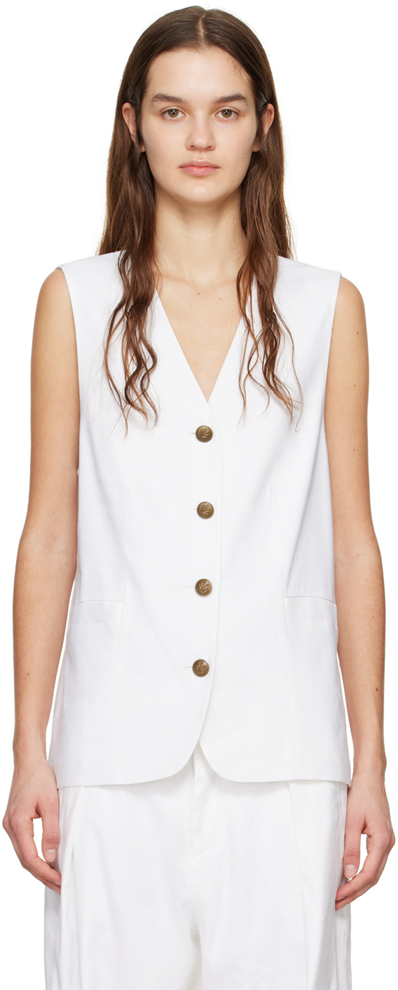 Shop Rag & Bone White Button Vest