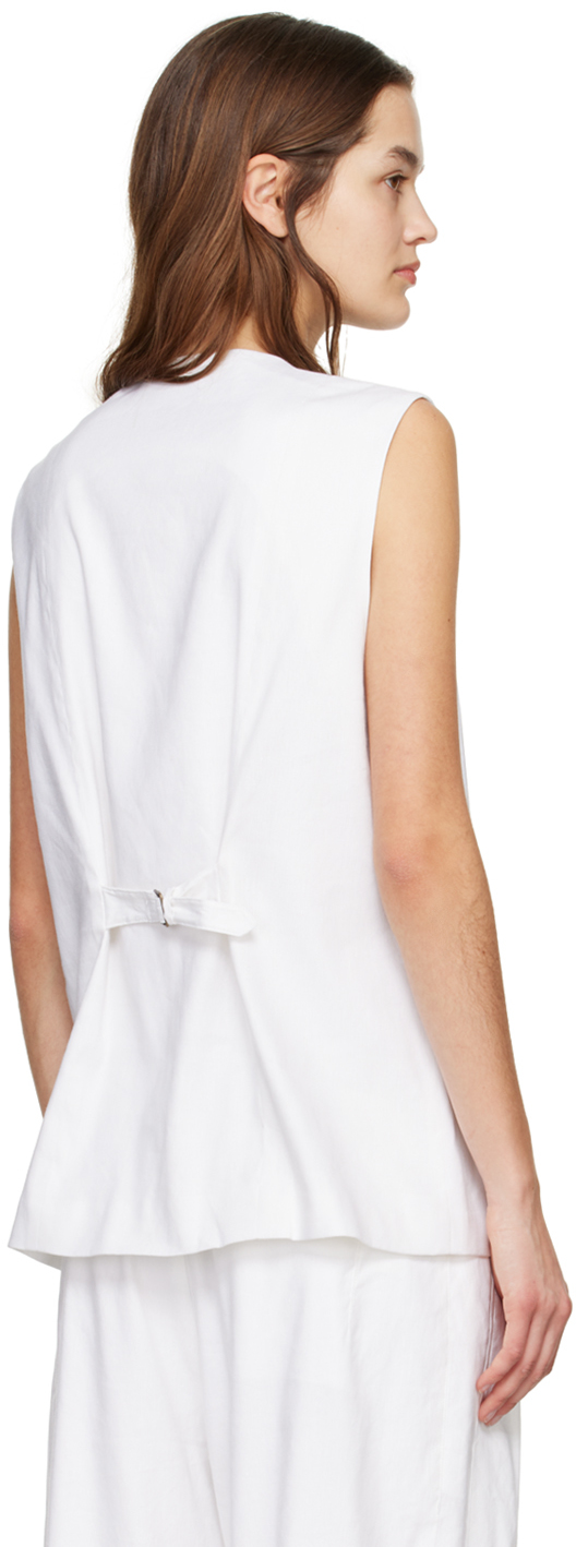 Rag & Bone Charlotte Linen Suiting Vest In White