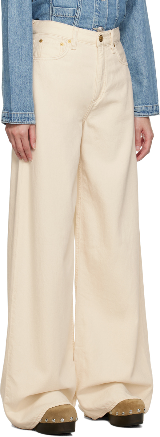 Rag & Bone Beige Sofie Jeans In Ecru