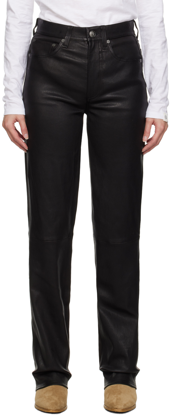 Black Harlow Leather Pants