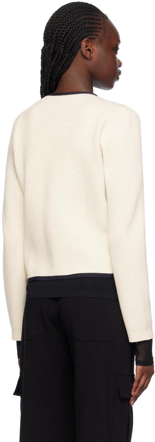 Rag & Bone Nancy Grosgrain-trim Cardigan In Ivory