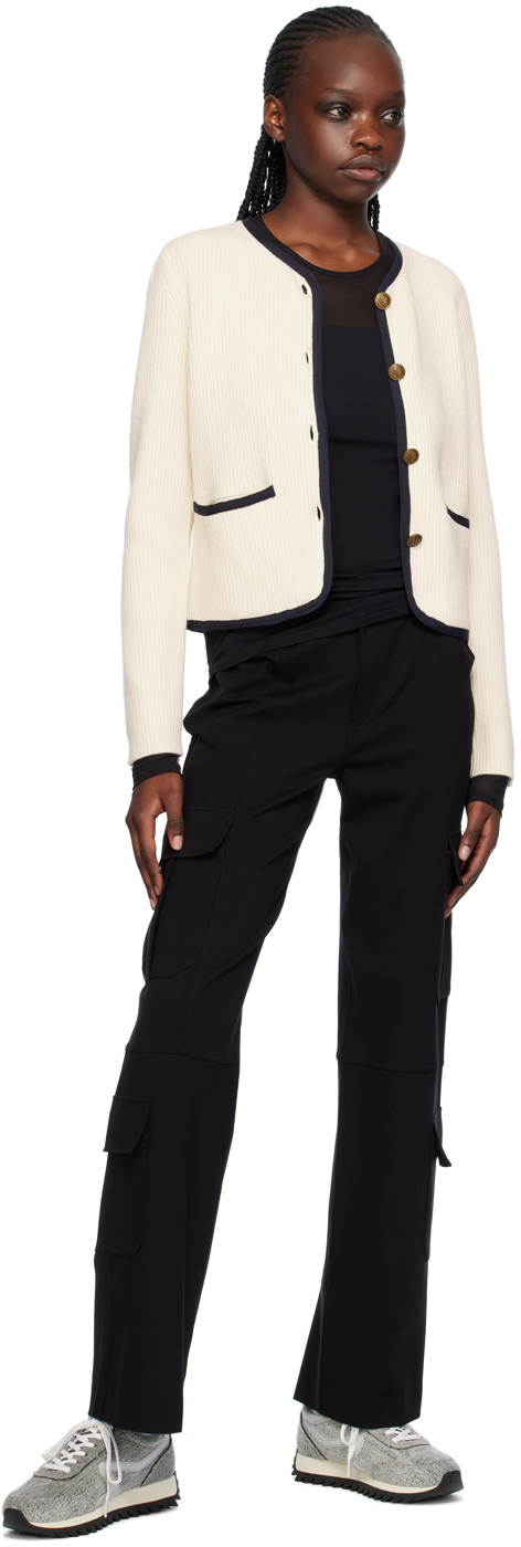Rag & Bone Nancy Grosgrain-trim Cardigan In Ivory