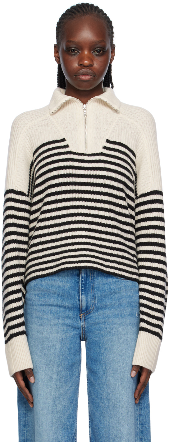 Shop Rag & Bone Off-white & Black Pierce Sweater In Ivorymult