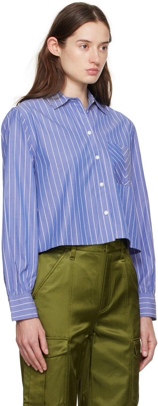 Rag & Bone Blue Stripe Shirt In Blustripe