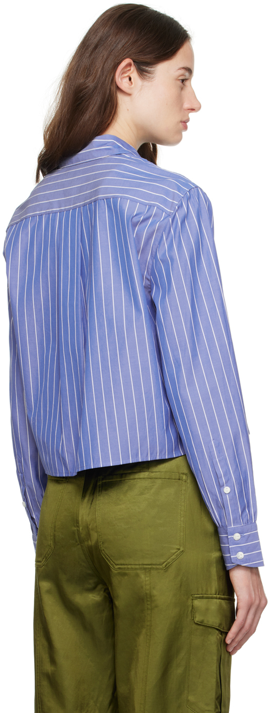 Rag & Bone Blue Stripe Shirt In Blustripe