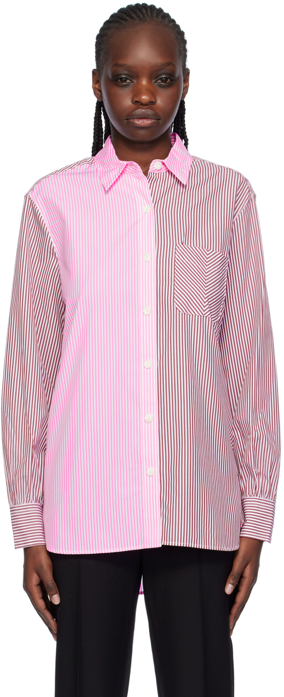 Shop Rag & Bone Red & Pink Maxine Shirt In Pink Multi