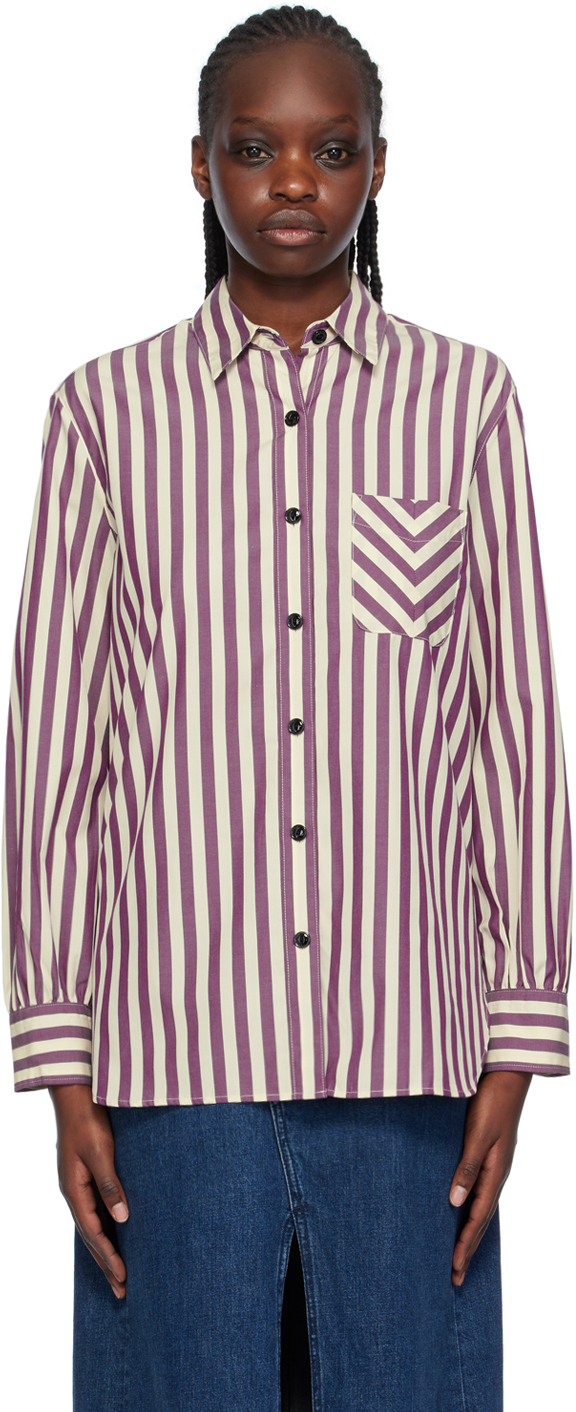 Louis Vuitton 2023 SS Stripe Accent Monogram Shirt Dress