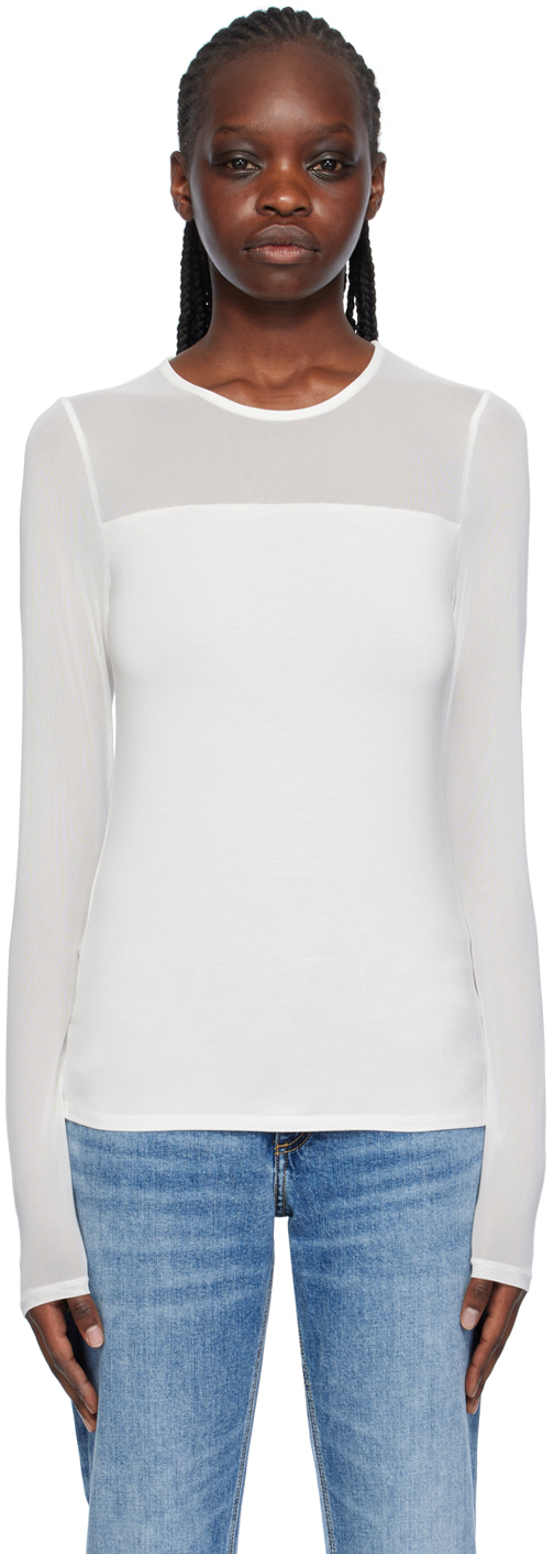 Rag & Bone White Luca Long Sleeve T-shirt