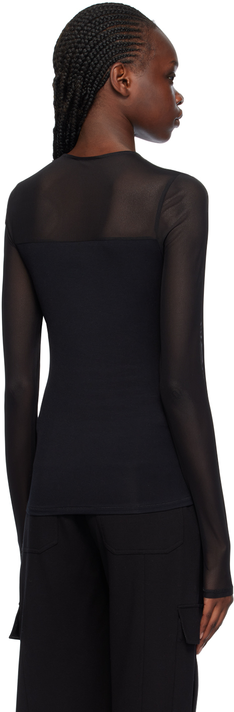 Rag & Bone Black Luca Long Sleeve T-shirt In Black