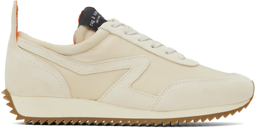 Rag & Bone Off-white Retro Runner Bomber Sneakers In Vanilla