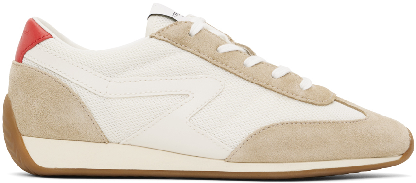 Shop Rag & Bone Off-white & Beige Retro Runner Slim Sneakers In Offwht