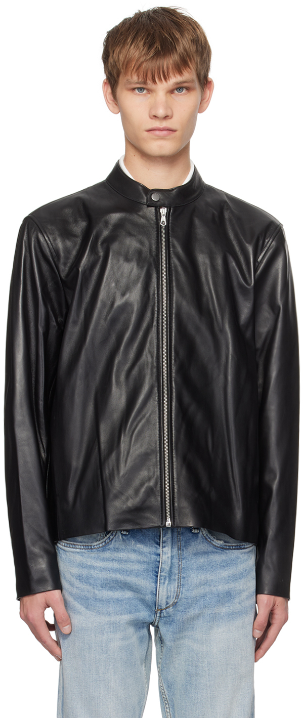 Shop Rag & Bone Black Archive Café Racer Leather Jacket