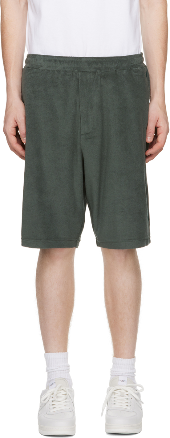 Rag & Bone Green Piping Shorts In Shadowgrn