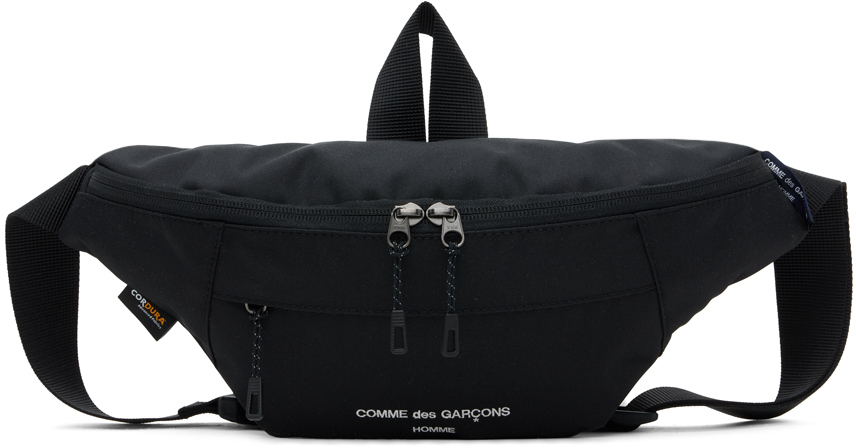 Shop Comme Des Garçons Homme Deux Black Embroidered Bag In 1 Black