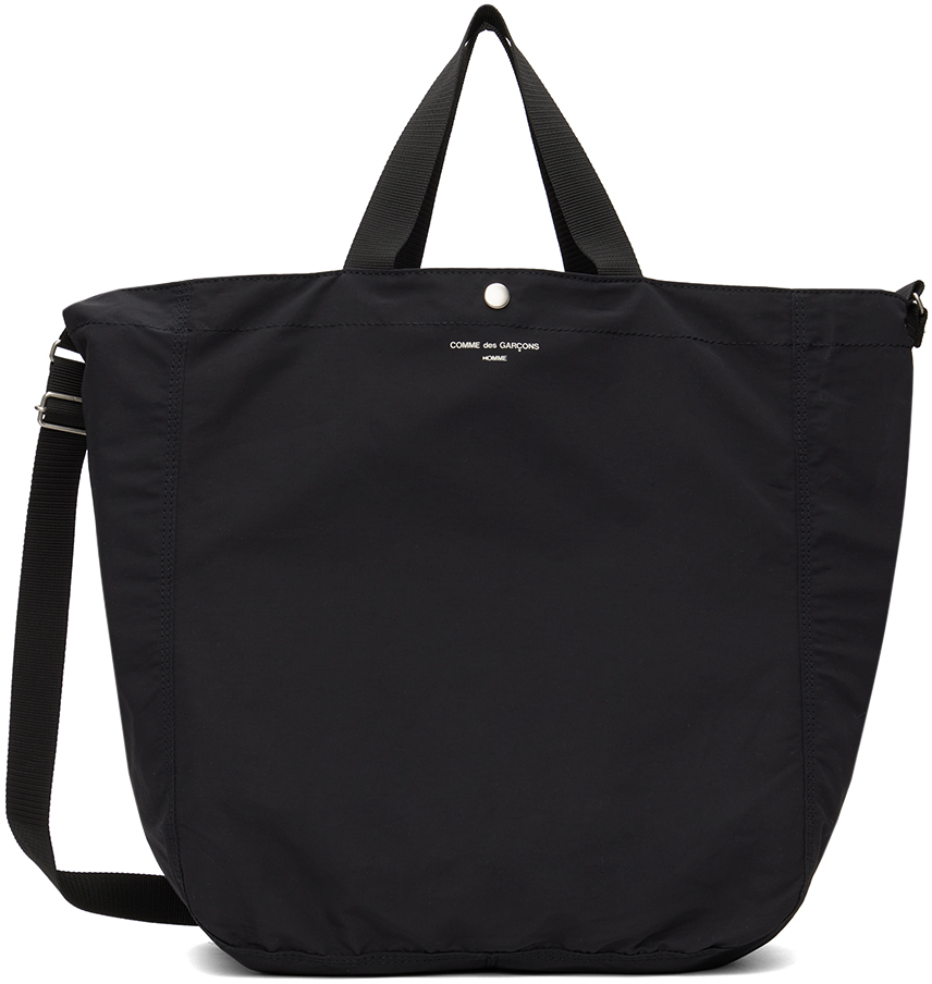 Comme des Garçons Homme: Black Logo Tote | SSENSE Canada