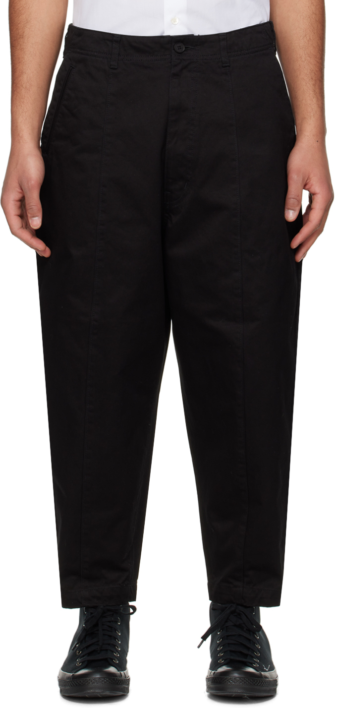 Shop Comme Des Garçons Homme Deux Black Garment-dyed Trousers In 1 Black
