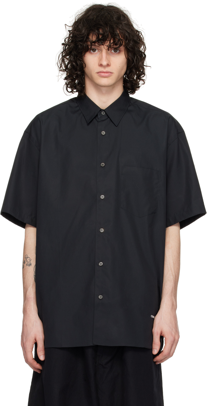 Shop Comme Des Garçons Homme Deux Black Patch Pocket Oversized Shirt In 1 Black