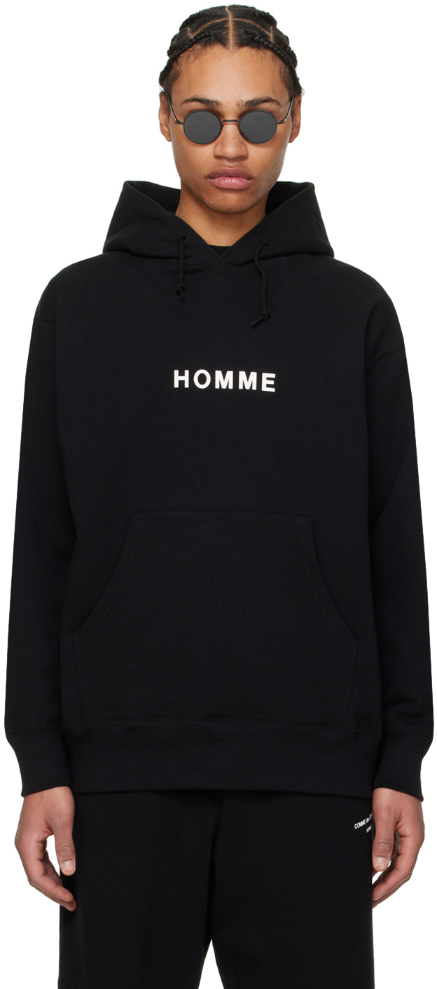 Shop Comme Des Garçons Homme Deux Black Printed Hoodie In 1 Black