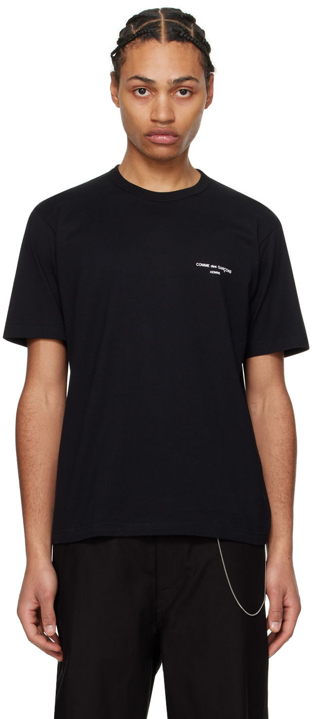Shop Comme Des Garçons Homme Deux Black Printed T-shirt In 1 Black