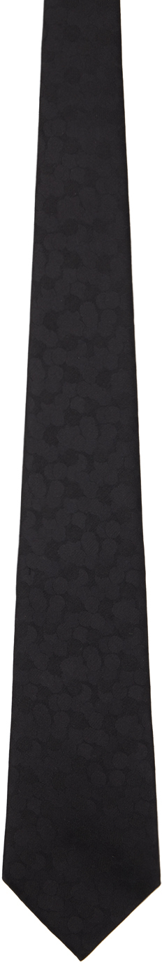 Black Silk Round Pattern Tie