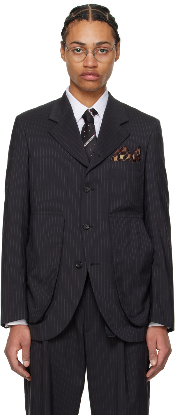 Comme des Garcons Homme Deux Gray Pinstripe Blazer