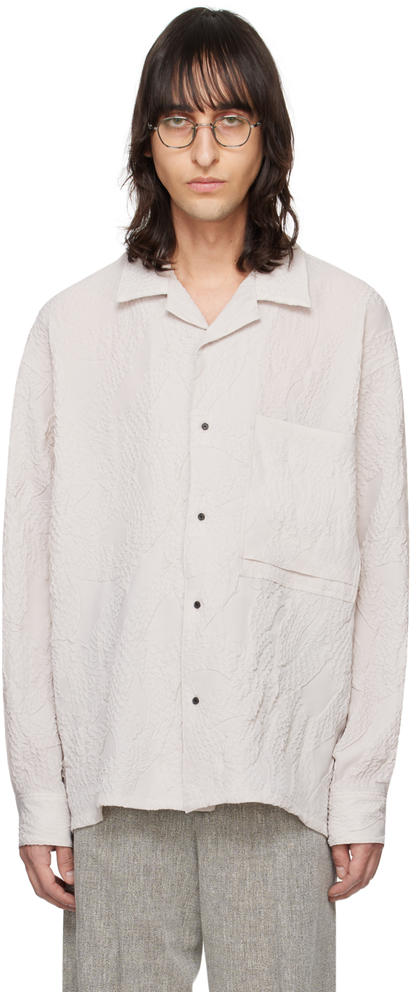 Shop Kozaburo Off-white Button Shirt In Light Grey