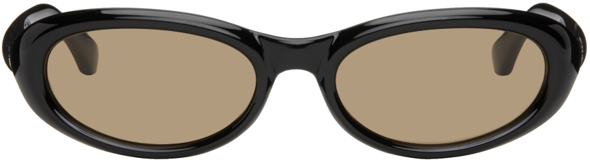 Shop Bonnie Clyde Black Groupie Sunglasses In Black/brown