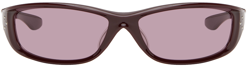 Shop Bonnie Clyde Burgundy Piccolo Sunglasses In Brown/wine