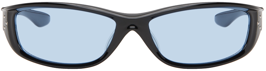 Shop Bonnie Clyde Black Piccolo Sunglasses In Black/blue