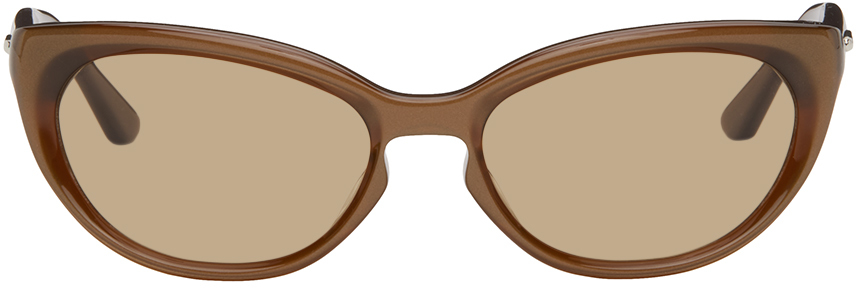 Shop Bonnie Clyde Brown Scaredy Sunglasses In Brown/brown