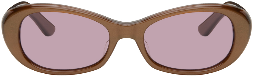 Shop Bonnie Clyde Brown Magic Sunglasses In Brown/fuschia