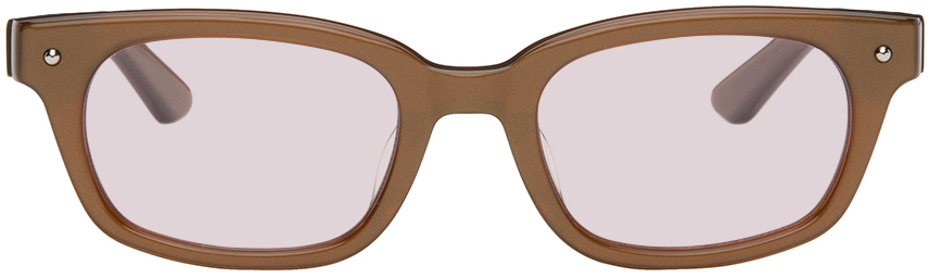 Shop Bonnie Clyde Brown Checkmate Sunglasses In Brown/fuschia
