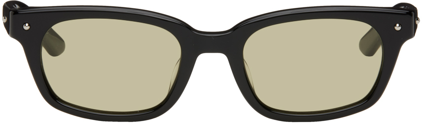 Shop Bonnie Clyde Black Checkmate Sunglasses In Black/olive