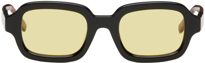 Bonnie Clyde Black & Tortoiseshell Shy Guy Sunglasses In Black/yellow