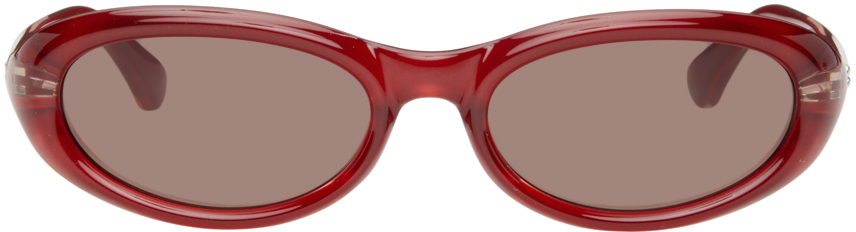 Bonnie Clyde Red Groupie Sunglasses In Red/brown