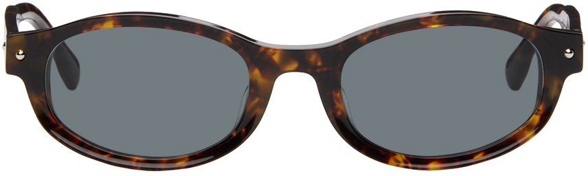Bonnie Clyde Ssense Exclusive Brown Rollercoaster Sunglasses In Tortoise/grey