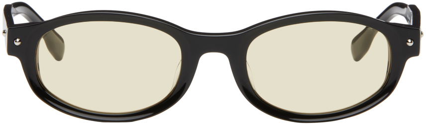 Bonnie Clyde Ssense Exclusive Black Rollercoaster Sunglasses In Black/yellow