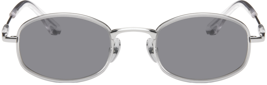 Bonnie Clyde Silver & Black Bicycle Sunglasses In Silver/black
