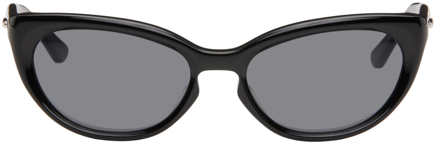 Bonnie Clyde Black Scaredy Sunglasses In Black/black