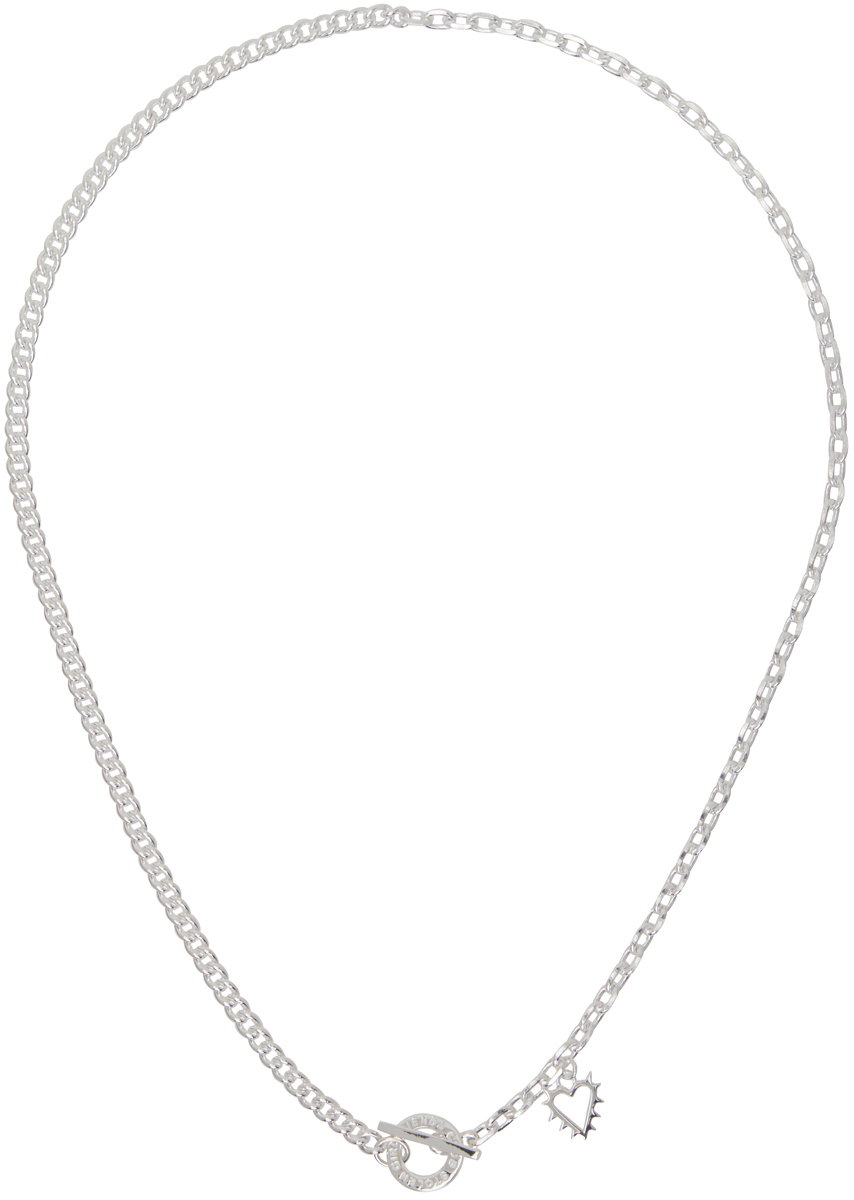 Silver T-Bar Halo Necklace