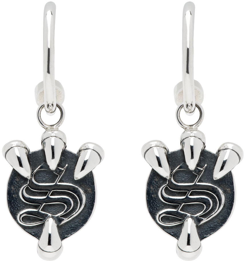 Silver Claw Anchor Earrings