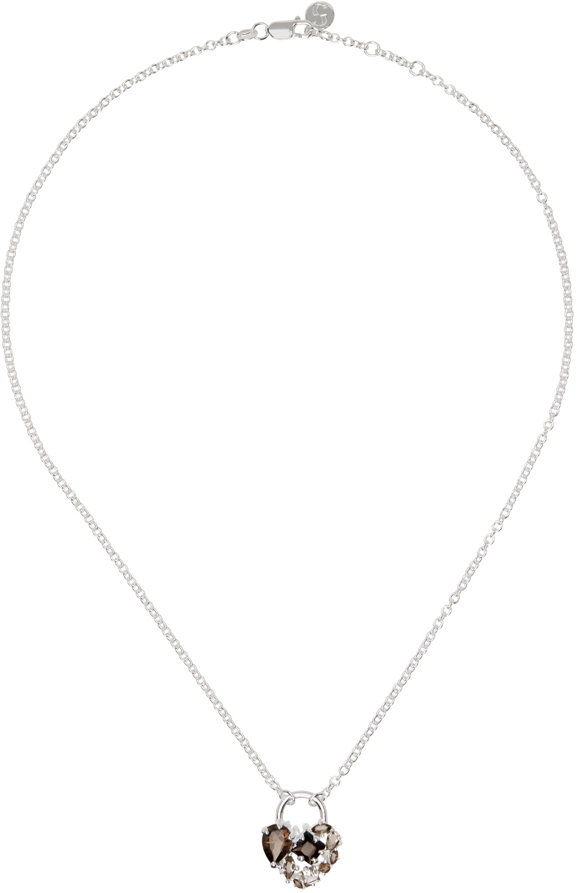Silver Crooked Heart Necklace