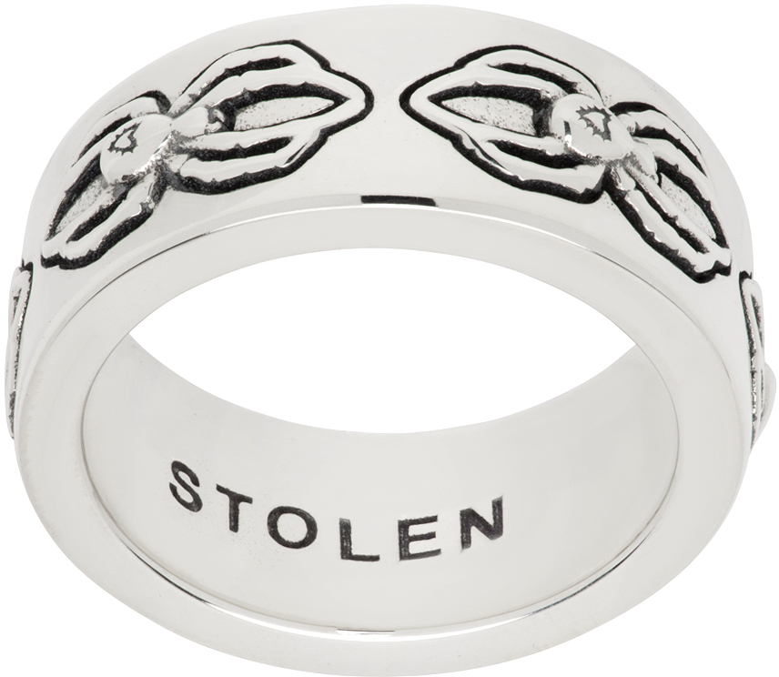 Stolen Girlfriends Club Silver Spider Eternity Band Ring In Sterling Silver