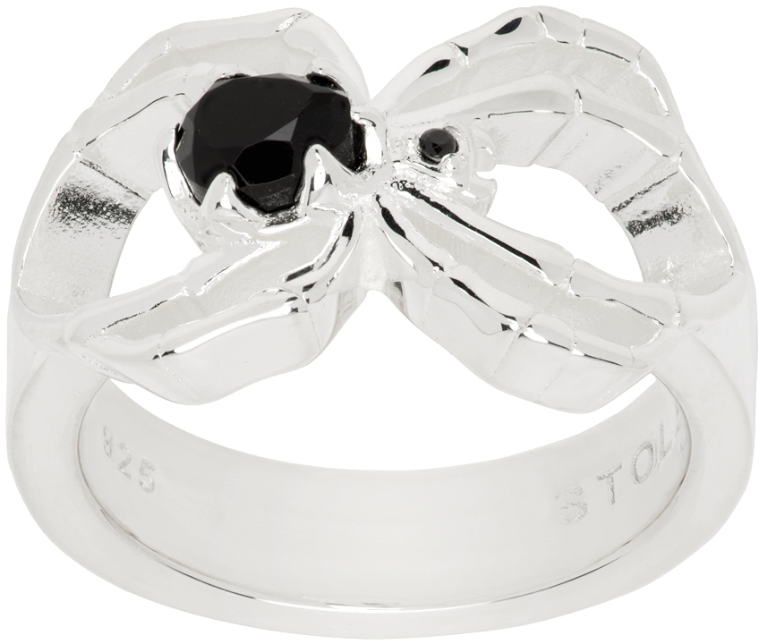 Silver Onyx Spider Wrap Ring